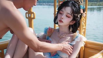 古典佳人，酥胸半露，裙下春光乍泄