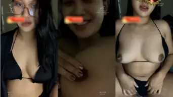 Isadora Bergoyang Dengan Bikini Hitam, Menggoda Dengan Payudaranya Yang Menggairahkan